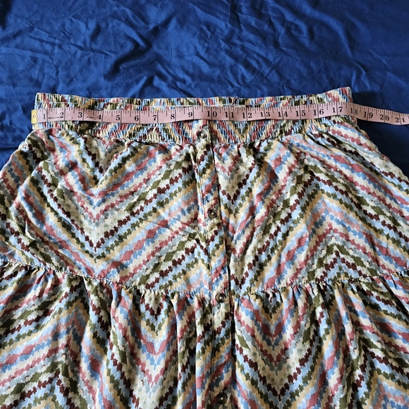 Sonoma Multicolor Chevron Pattern Midi Skirt Tiered  Womens XL - Picture 9 of 12